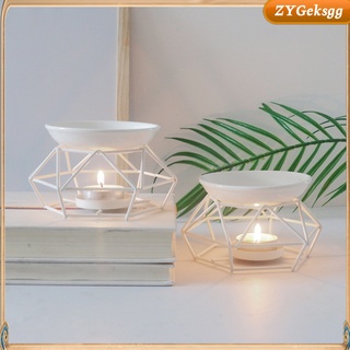 soporte de velas de té de metal para velas de cera, aromaterapia, calentador de aceite esencial, dormitorio, difusor de aroma