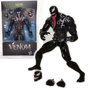 Usnow Collection Venom figura de acción PVC modelo de juguete leyendas serie 18cm 7 pulgadas niños Marvel articulaciones movibles Spider-Man/Multicolor