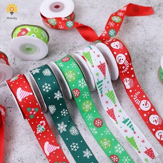 Melodg artesanía accesorios Grosgrain cintas impresas navidad cinta de navidad 25 mm 10 yardas DIY Bowknot suministros de fiesta hechos a mano feliz navidad caja envoltura