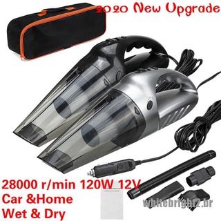<White> aspiradora portátil de mano para coche de 120W 12V/aspiradora de polvo/succionador de suciedad