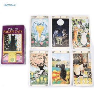 lit 78 cartas baraja tarot de gatos paganos completo inglés fiesta de la familia juego de mesa oracle tarjetas astrología adivinación destino tarjeta (1)