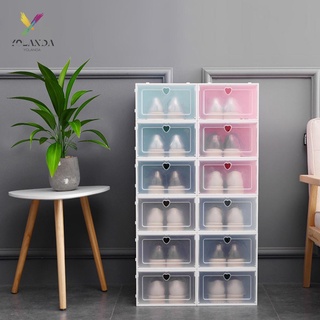 [Yld] 2 cajas de almacenamiento de zapatos transparentes de plástico solapa a prueba de polvo organizador de zapatos de almacenamiento de zapatos (5)