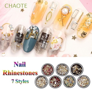 CHAOTE Colorful Nail Rhinestones DIY Nail Sequins Nail Art Jewelry Crown Manicure 3D Nail Sticker Diamond Geometric For UV Nail Gel Nail Glitter