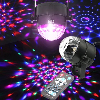 Remote control LED small magic ball, voice control mini crystal magic ball light, colorful rotating KTV stage light
