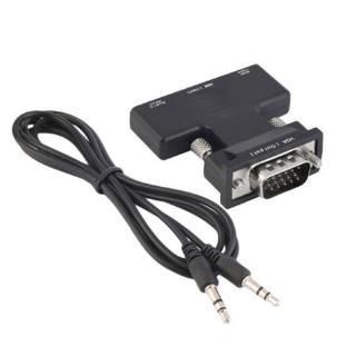 Convertidor HDMI Hembra A VGA Macho + Cable De Audio Compatible Con Salida De Señal 1080P