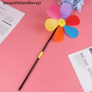 [beautifulandlovejr] 1pcs colorido flor spinner viento molino de viento decoración al aire libre juguetes de niños