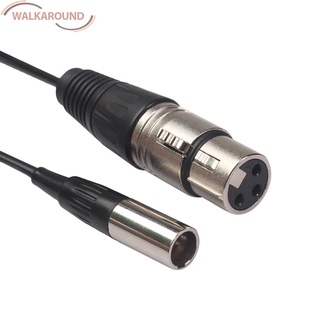 (Wal) Mini XLR 3Pin a XLR 3Pin Cable de Audio macho a hembra Cable de micrófono de cámara
