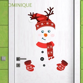 dominique pvc refrigerador pegatina de dibujos animados ventana decoración de navidad lindo 1 pieza extraíble autoadhesiva 2022 feliz año nuevo feliz navidad muñeco de nieve pegatina