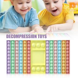 gran tamaño pop it juego fidget juguete de silicona arco iris tablero de ajedrez burbuja sensorial juguetes alivio del estrés regalos