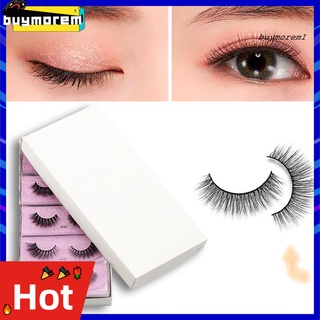 BUYME 1 Pair Fake Eyelash Thick Natural Effect Multiple Layers 3D Faux Mink Hair Eye Lash for Dating
