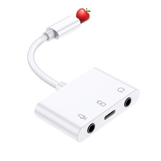 Adaptador de Audio Lightning a micrófono 3 en 1 compatible con auriculares duales de 3,5 mm Jack Audio y salida y Cable convertidor de carga sin necesidad de aplicación para transmisión en vivo Apple IPhone