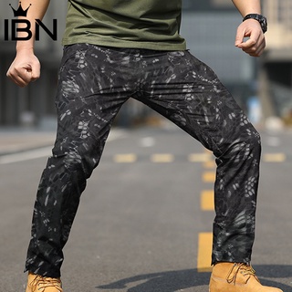 Ibn pantalón Resistente al desgaste Multi bolsillos Para exteriores/pantalones de Cargo impermeables