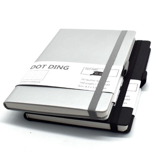 Cuero cubierto BUJO planificador bala diario puntos cuadrícula páginas A5 tamaño 160 páginas 100 GSM marfil blanco cuaderno punteado (2)