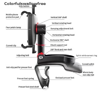 colorfulswallowfree universal 360 clip en el salpicadero del teléfono móvil titular en coche soporte de montaje de la cuna belle