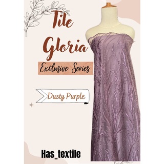 Gloria Exclusive Series púrpura polvoriento bordado brocado Javanese blusa Material (1)