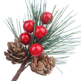 rgiveeef 12Pcs Christmas Berries Red Stems Artificial Pine Picks Mini Berry Pine Cone CL (1)