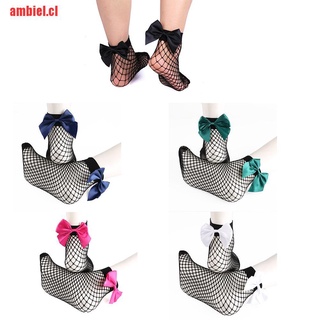 [ambiel]calcetines de red de verano para niñas/calcetines de malla de encaje con volantes de red de tobillo