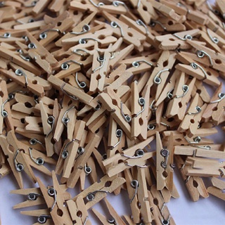 50 clips de madera mini clavijas de color sólido artesanías de bebé foto clip (6)