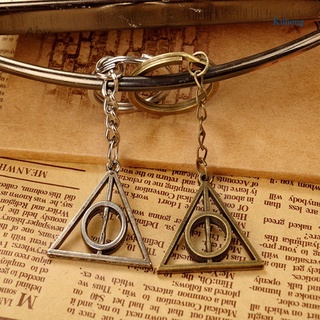 Kuhong accesorios de película Harry Potter y las reliquias de la muerte Luna triángulo colgante llavero hebilla