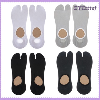 4 Pairs Cotton Sandal Ankle Split 2 Toe Socks Antiskid Japanese Tabi Socks