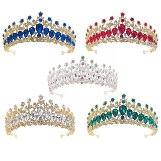 Seng Jeweled Queen Crown Rhinestone corona de boda coronas y Tiaras para las mujeres disfraz fiesta accesorios para el cabello con piedras preciosas
