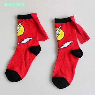 Qurorange calcetines para niños capa superman spiderman niños niñas cosplay calcetines deportivos OLOL (4)