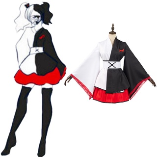Danganronpa-traje de Cosplay de Monokuma, Kimono de oso blanco y negro, trajes de Halloween y Carnaval
