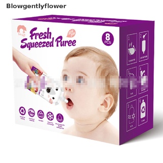 Blowgentlyflower High Quality Resealable Fresh Squeezed Pouches Practical Baby Weaning Food Puree BGF (4)