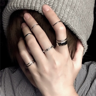 Fashion personality ring women's fashion indifference wind minority joint ring set simple hip hop retro plain ring ring