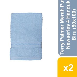 Terry Palmer rojo y blanco Newseries 4 toallas azul/azul (50X100) x 2 piezas
