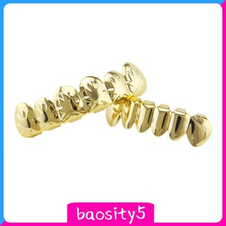 Baosity5 18K rejillas De papel De hoja De arce chapado en oro Top y boquillas De dientes (3)