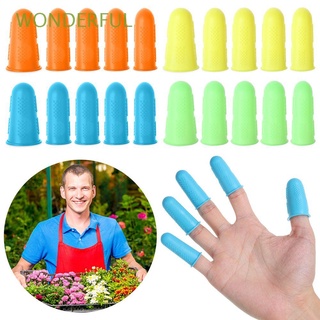 WONDERFUL 5pcs Craft Finger protector Sewing Non-slip Silicone Finger Cover Heat Insulation Needlework Rubber Thimble Guard Caps/Multicolor