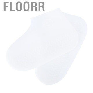 Floorr silicona impermeable zapatos cubierta al aire libre actividad reutilizable antideslizante Protector (blanco) (8)