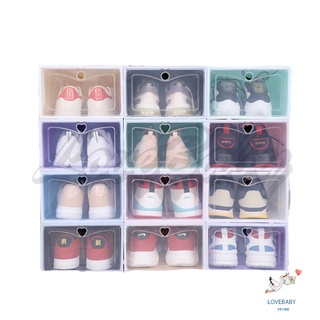 (1 Kg 7pcs) LBS caja de zapatos plegable transparente caja de almacenamiento de zapatos grueso organizador de plástico zapatero apilamiento (1)