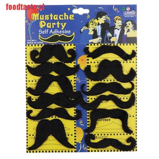 [foodtaste]12 pzs/juego de bigotes falsos negros autoadhesivos