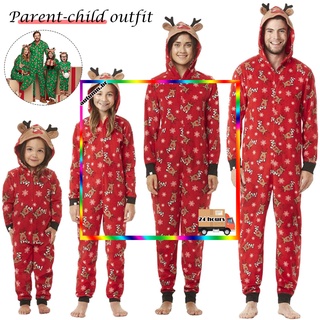 Conjunto De Pijama con capucha con orejas De ciervo De navidad Para la familia
