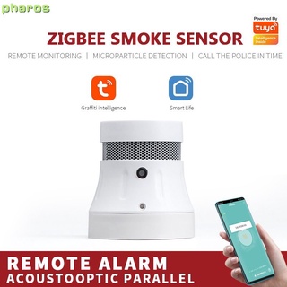 Br Tuya Zigbee Detector De humo Inteligente Sensor De alarma De seguridad Sistema De Vida Inteligente/impermeable App De humo alarma protección De incendios