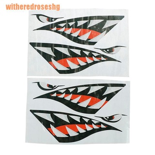 witheredroseshg - pegatinas de vinilo para dientes de tiburón (2 unidades, para bote auxiliar, kayak, canoa) (1)