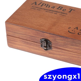 ¡Mejor venta! 70Pcs sellos del alfabeto Vintage de madera de goma número de letra y símbolo conjunto de sellos (8)