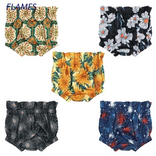 Fl pantalones cortos de bebé de verano suelto Bloomer impreso pantalones cortos harén pantalones cubierta de pañales