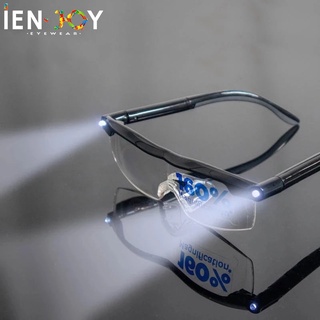 ienjoy 160% gafas con luz led iluminación gafas de lectura de visión nocturna lupa de cristal para costura gafas con luz led