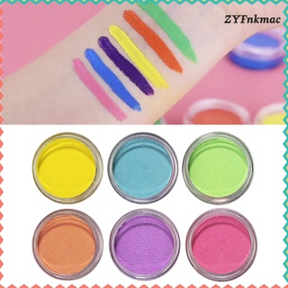 6 colores a base de agua delineador de ojos gel set máscara cuerpo pintura cara maquillaje fluorescente conjunto de colores (7)
