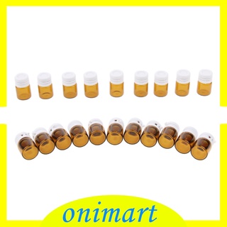 Onimart 20 piezas Mini botellas De vidrio vacío ámbar 1ml Para aceite esencial/muestra De Perfume (9)