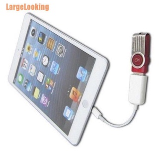 LargeLooking (~) Cable Adaptador OTG A USB 2.0 Hembra De 8 Pines Para iPad 4/Mini Blanco
