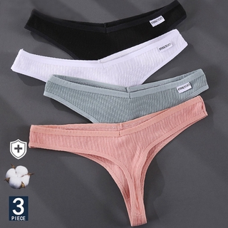3Pcs/Set G-string Women'sSexy Panties Female Briefs Thong Solid Color Lingerie M-XL Design