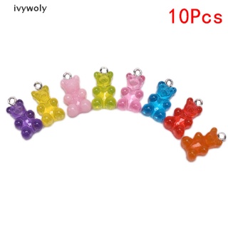 Ivywoly 10 Unids/Set Gummy Bear Candy Charms Collar Colgantes DIY Pendientes Joyería Regalos CL