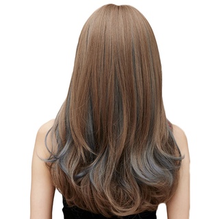 peluca de peluca natural y realista de larga duración/peluca larga para mujer/peluca completa resistente al calor peluca sintética dorada y azul (4)