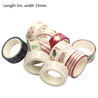 rojo 12 rollos de navidad washi cinta conjunto de papel festival diy scrapbooking adhesivo cinta de enmascaramiento papelería decorativa (2)
