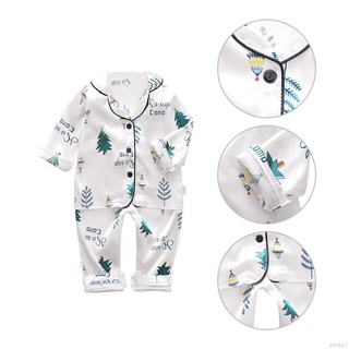 Simba Terno otoño bebé niños niñas niños de manga larga de dibujos animados árbol blusa+pantalones pijamas ropa de dormir conjunto (2)