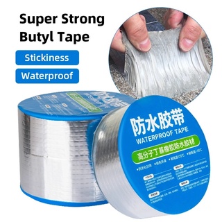 Papel de aluminio butílico cinta de goma autoadhesiva de alta temperatura resistente al agua para reparación de tuberías de techo detener fugas pegatina 5M